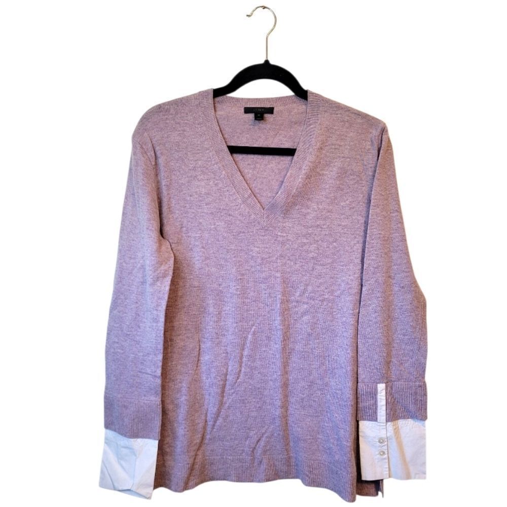 J. Crew Women's Lilac Wool Blend Sweater Size M